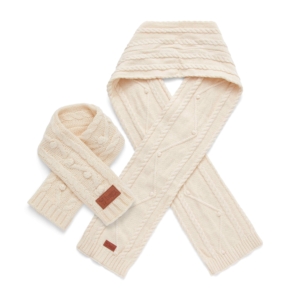 Human White Knit Scarf