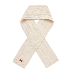 Human White Knit Scarf