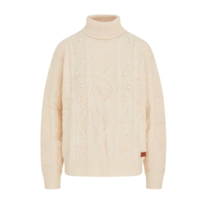 Human  White Knit Turtleneck Jumper